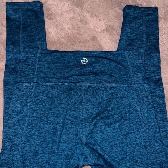 GAIAM teal blue heathered dark blue black yoga pants leggings fitted tights XS - Picture 2 of 8